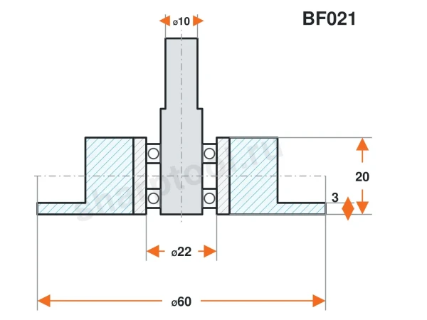 BF021 Ролик силиконовый для линии окутывания 60х20 H3