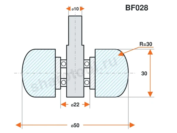 BF028 Ролик силиконовый для линии окутывания 60х30 R30