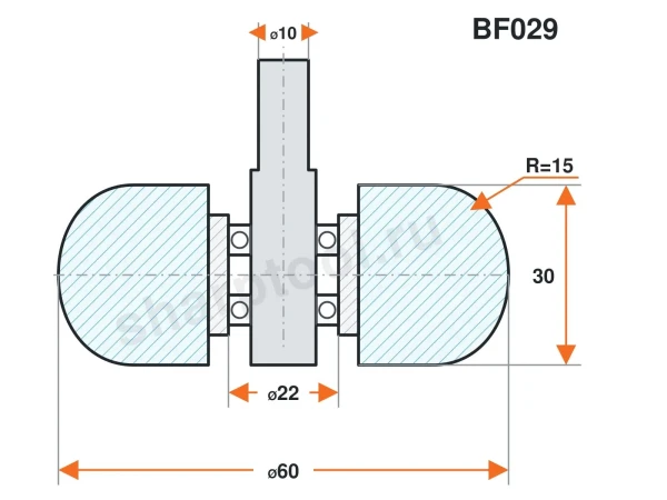 BF029 Ролик силиконовый для линии окутывания 60х30 R15