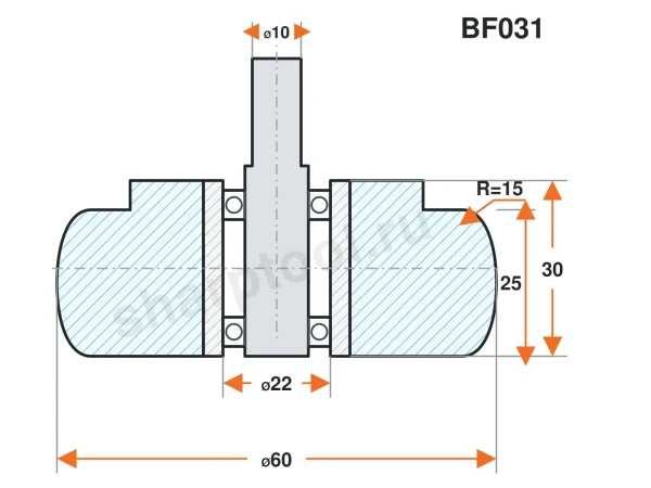 BF031 Ролик силиконовый для линии окутывания 60х30 R15 H25