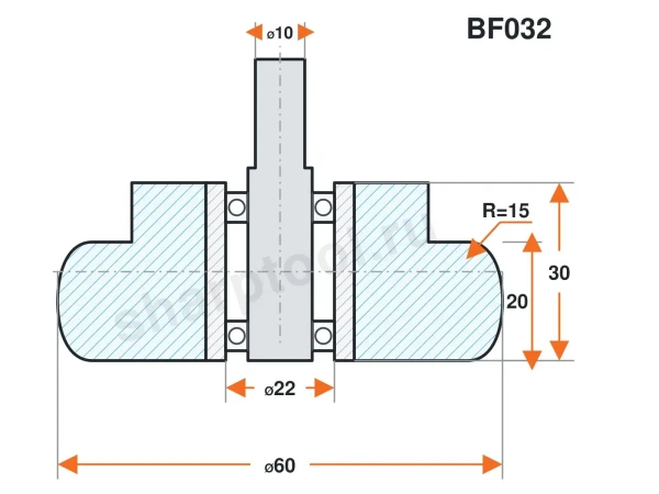 BF032 Ролик силиконовый для линии окутывания 60х30 R15 H20