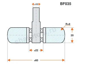BF035 Ролик силиконовый для линии окутывания 60х20 R8