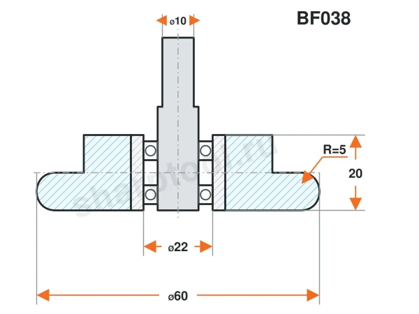 BF038 Ролик силиконовый для линии окутывания 60х20 R5