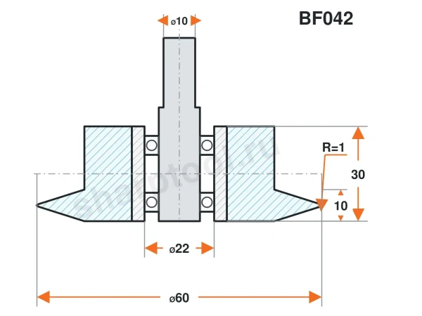 BF042 Ролик силиконовый для линии окутывания 60х30 R1 H10