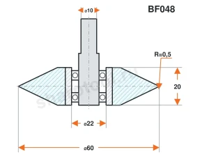 BF048 Ролик силиконовый для линии окутывания 60х20 R0,5