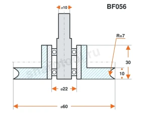 BF056 Ролик силиконовый для линии окутывания 60х30 R7 H10