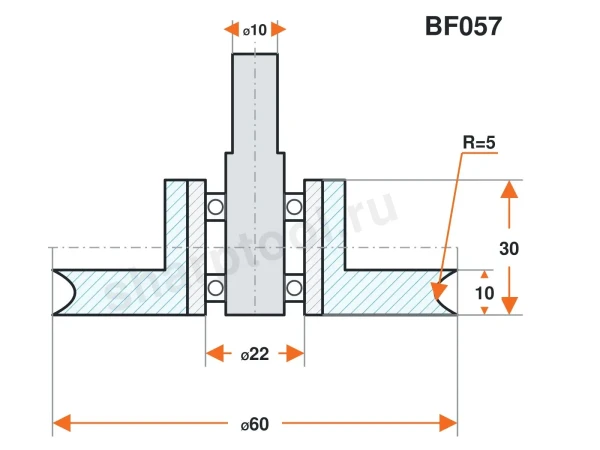 BF057 Ролик силиконовый для линии окутывания 60х30 R5 H10