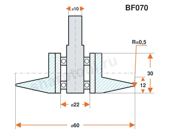 BF070 Ролик нейлоновый для линии окутывания 60х30 R0,5 H12