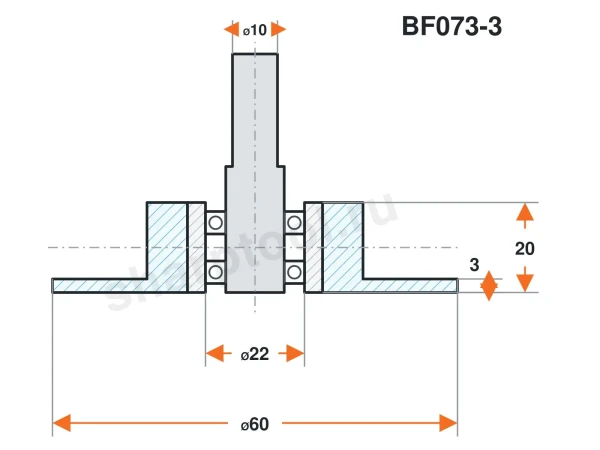 BF073-3 Ролик нейлоновый для линии окутывания 60х20 H3