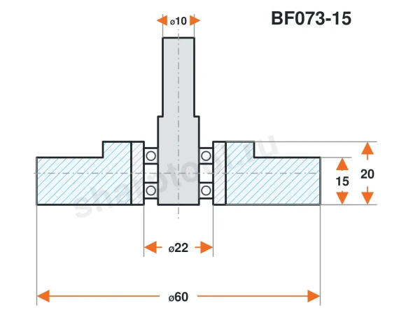 BF073-15 Ролик нейлоновый для линии окутывания 60х20 H15