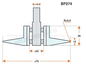 BF074 Ролик нейлоновый для линии окутывания 70х30 R0,5