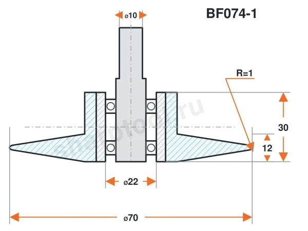 BF074-1 Ролик нейлоновый для линии окутывания 70х30 R1