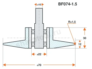 BF074-1.5 Ролик нейлоновый для линии окутывания 70х30 R1,5