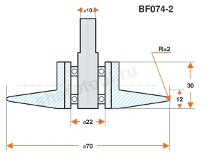BF074-2 Ролик нейлоновый для линии окутывания 70х30 R2