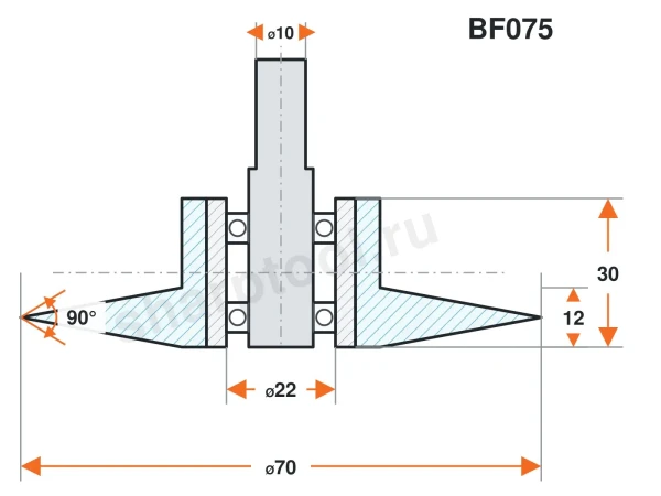 BF075 Ролик нейлоновый для линии окутывания 70х30 90° H12