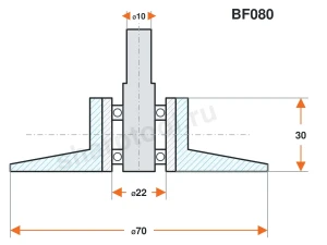 BF080 Ролик алюминиевый для линии окутывания 70х30