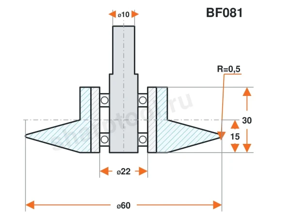 BF081 Ролик алюминиевый для линии окутывания 60х30 R0,5 H15