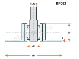BF082 Ролик алюминиевый для линии окутывания 64х30 H2