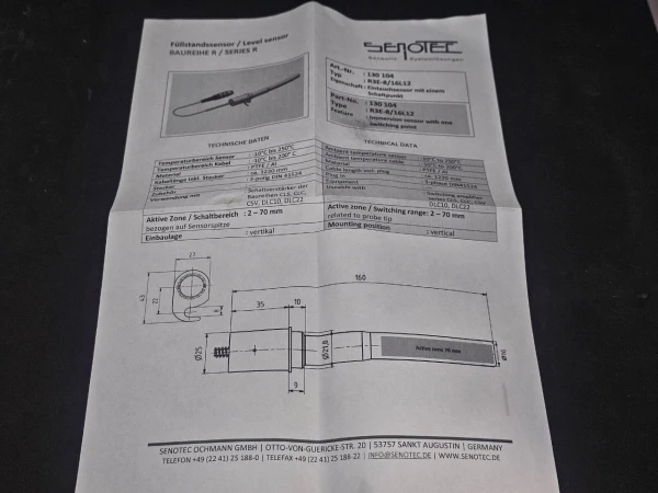 4-008-40-0204 Датчик уровня клея Homag R3E-816L12 2 NIVEAU SenoTec для клеевого агрегата QA65 (2)